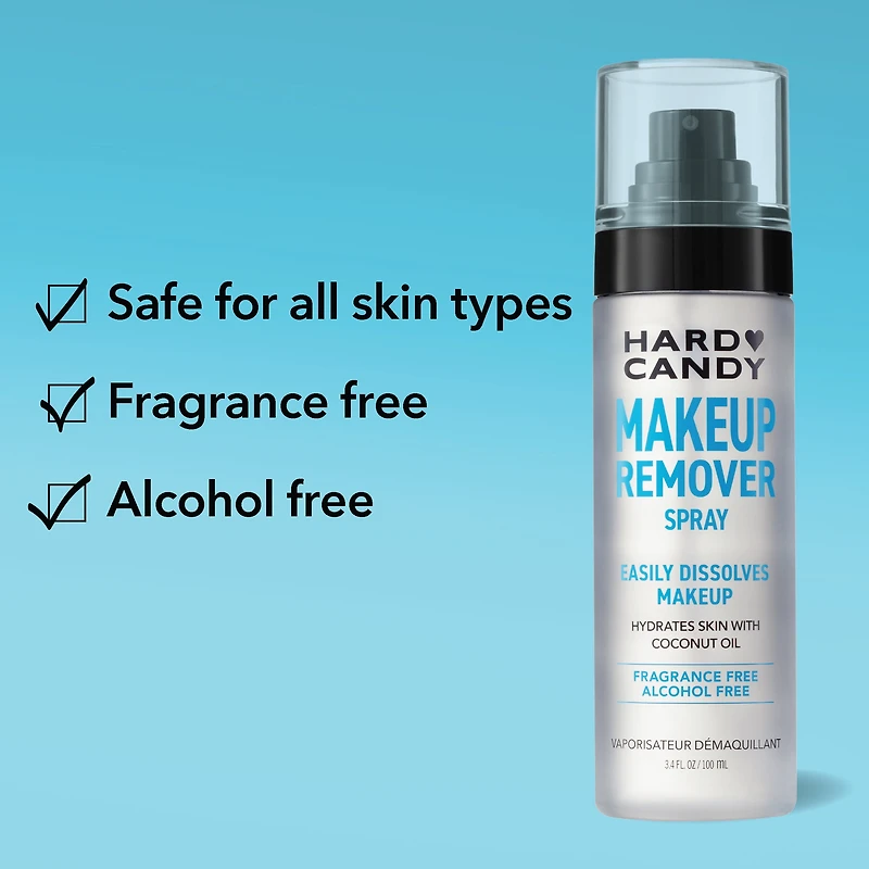 Hard Candy Makeup Remover Spray, Gentle Oil Cleanser, Instantly Dissolves Makeup, 100 mL, 3.4 fluid ounces