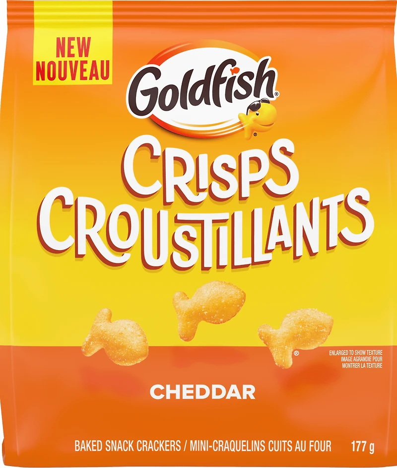 GoldfishMD CROUSTILLANTS cheddar Mini-craquelins cuits au four, Sachet de 177g Mini-craquelins cuits au four, 177 g