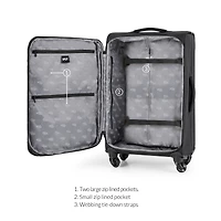 iFLY Fibertech Large Checked Softside Lugage 28, Black