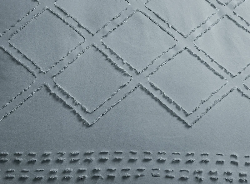 Ensemble de housse de couette à texture douce à motif losange Swift Home, literie toutes saisons avec fermeture éclair, avec taies d’oreiller, king, bleu