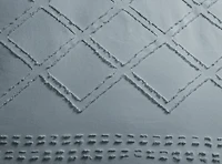 Ensemble de housse de couette à texture douce à motif losange Swift Home, literie toutes saisons avec fermeture éclair, avec taies d’oreiller, king, bleu