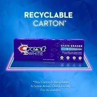 Crest 3D White Stain Eraser Teeth Whitening Toothpaste, Icy Clean Mint, 65 ml