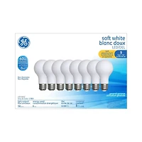 General Electric 8W LED A19 Soft White Glass Light Bulb