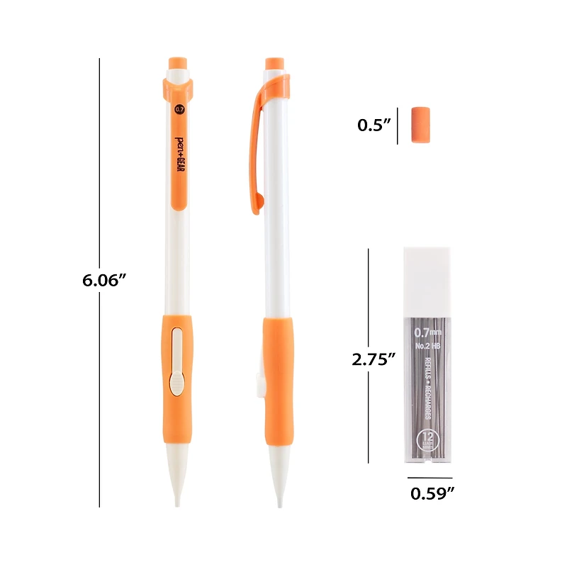 Crayons mécaniques rechargeables Pen+Gear #2 avec recharges de mine, 0,7 mm, lot de 6 Pack de 6