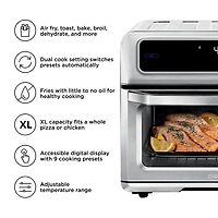 Chefman Toast-Air Fryer + Four, Acier inoxydable, 20 Litres