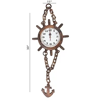 IH Casa Decor Clock De Chaîne De Roues En Bois En Bois Avec Ancre