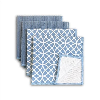 Mainstays 4pk Blue Dish Cloth Scrubbers, Size 12"x12", Blue