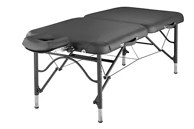 Master Massage 30" StratoMaster Ultra Light Aluminum Portable Massage Table Package with NanoSkin Black Color