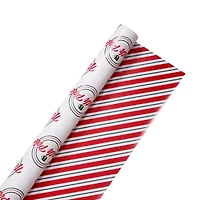 Papier d'emballage de Noël réversible blanc et rouge Holiday Time, 280 pieds carrés