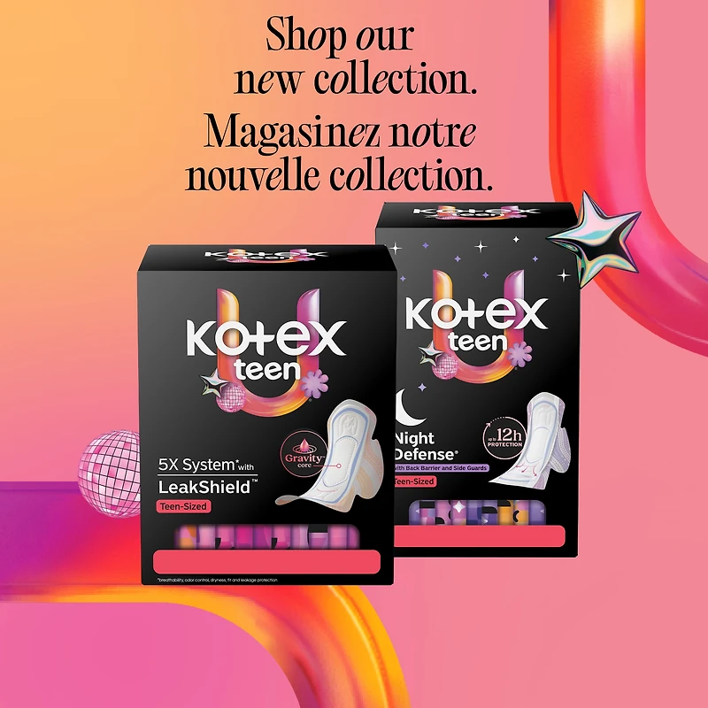 Kotex Ultra Thin Teen Pads with Wings, Heavy Absorbency, 36 Count