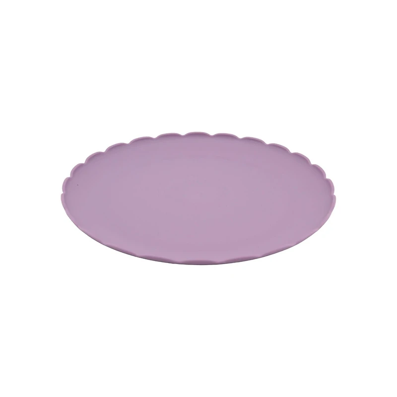 Mainstays Polypropylene Scalloped Round Plate, Purple