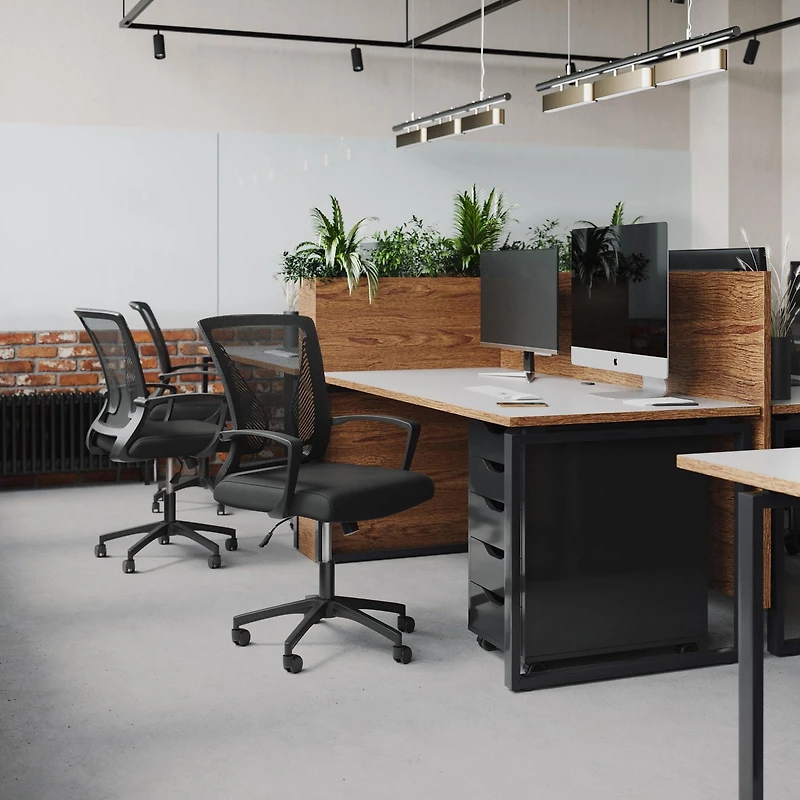 Chaise de bureau ergonomique à roulettes pour adulte, hauteur réglable, dossier en maille, CorLiving Cooper