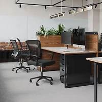 Chaise de bureau ergonomique à roulettes pour adulte, hauteur réglable, dossier en maille, CorLiving Cooper