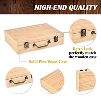 200 Piece Poker Chip Set with Pine Wood Case and Cards, 11 Grams Chip Weight by Barrington Billiards