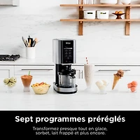 Ninja CREAMi, NC301C, Ice Cream, Gelato, Milkshake, Sorbet, Smoothie Bowl, and Lite Ice Cream Maker, 7 One-Touch Programs, 800W, Silver, Ice cream, 16 oz