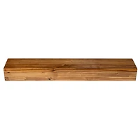 Tablette de foyer de 45 po en bois d'acacia fini lustré