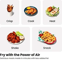 Chefman Dual Basket Digital Air Fryer Oven w/ Easy View Windows, 2 Independent 2.75L (3 Qt) Baskets - Black, New