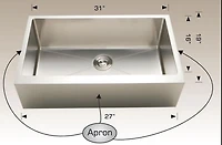 American Imaginations 31-in. W Stainless Steel Kitchen Sink With 1 Bowl And 16 Gauge
