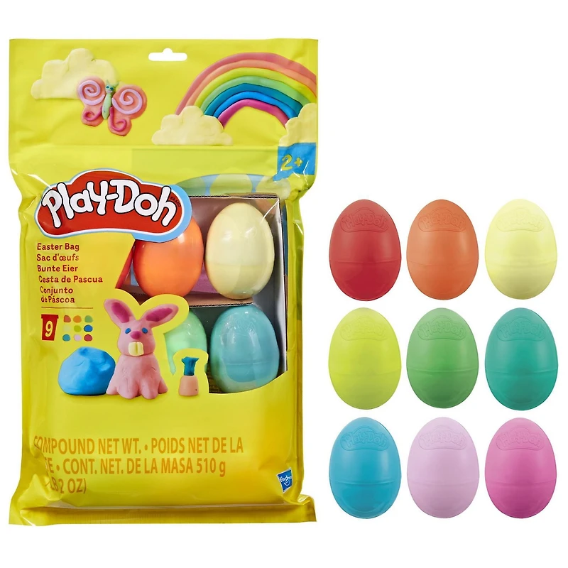 Play-Doh, Sac d'œufs, pack de 9 œufs avec pâte à modeler