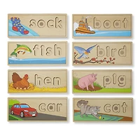 Melissa & Doug See & Spell Wooden Educational Toy With 8 Double-Sided Spelling Boards and 64 Letters