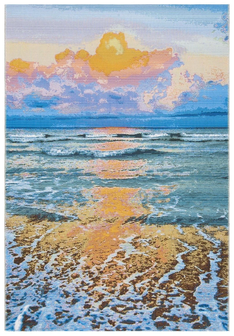 SAFAVIEH Barbados Dusk Waves Outdoor Area Rug
