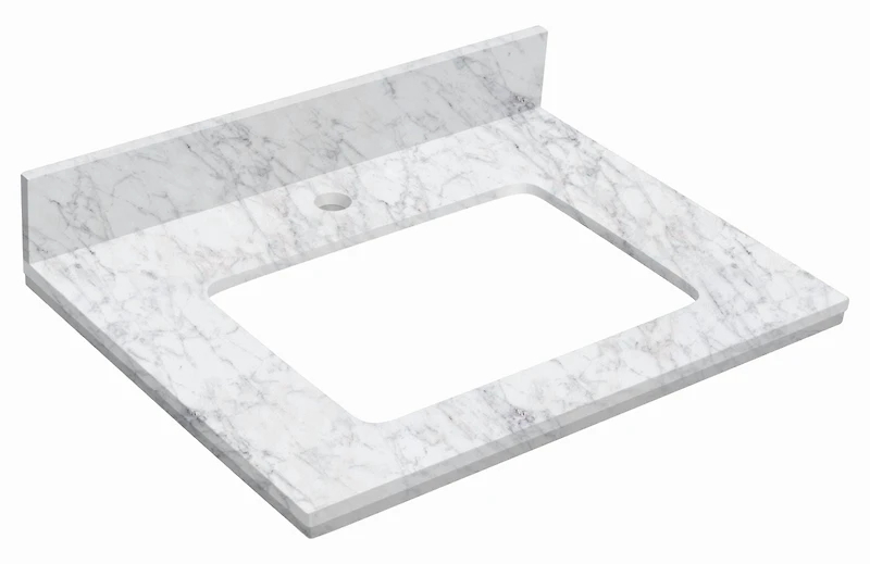 23,75 po. W 18,25 po D Stone Top En Bianca Carara Couleur Pour Robinet 1 Trou AI-575