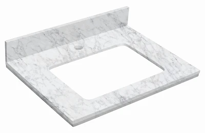 23.75-in. W  18.25-in. D Stone Top In Bianca Carara Color For 1 Hole Faucet AI-575