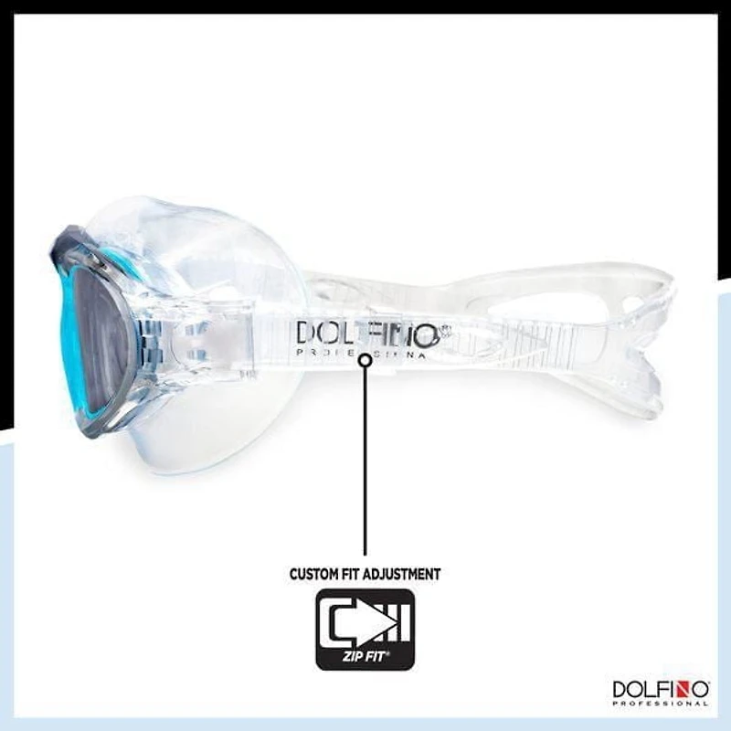 Lunettes de sports nautiques pour adultes Dolfino Pro Axis - Turquoise / Argent Lunettes de sports nautiques