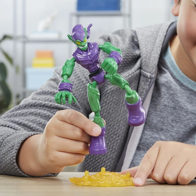 Marvel Spider-Man Bend and Flex Green Goblin Action Figure Toy, 6-Inch Flexible Figure, Includes Blast Accessories, For Kids Ages 6 And Up