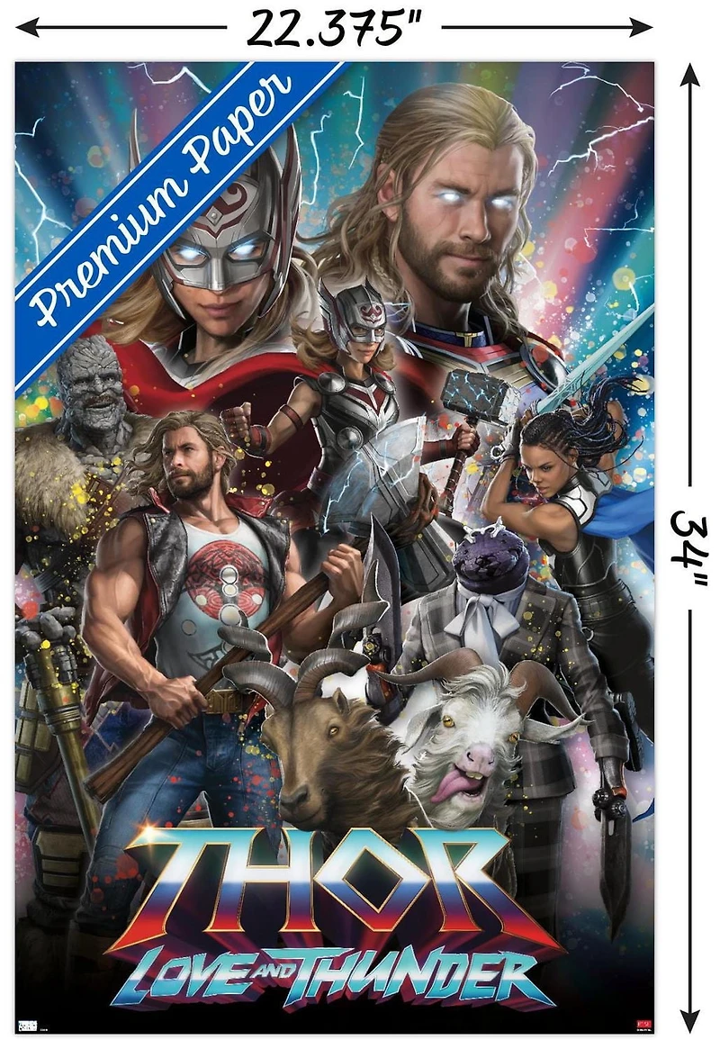 Marvel Thor: Love and Thunder - Amazing Wall Poster, 22.375" x 34" Framed
