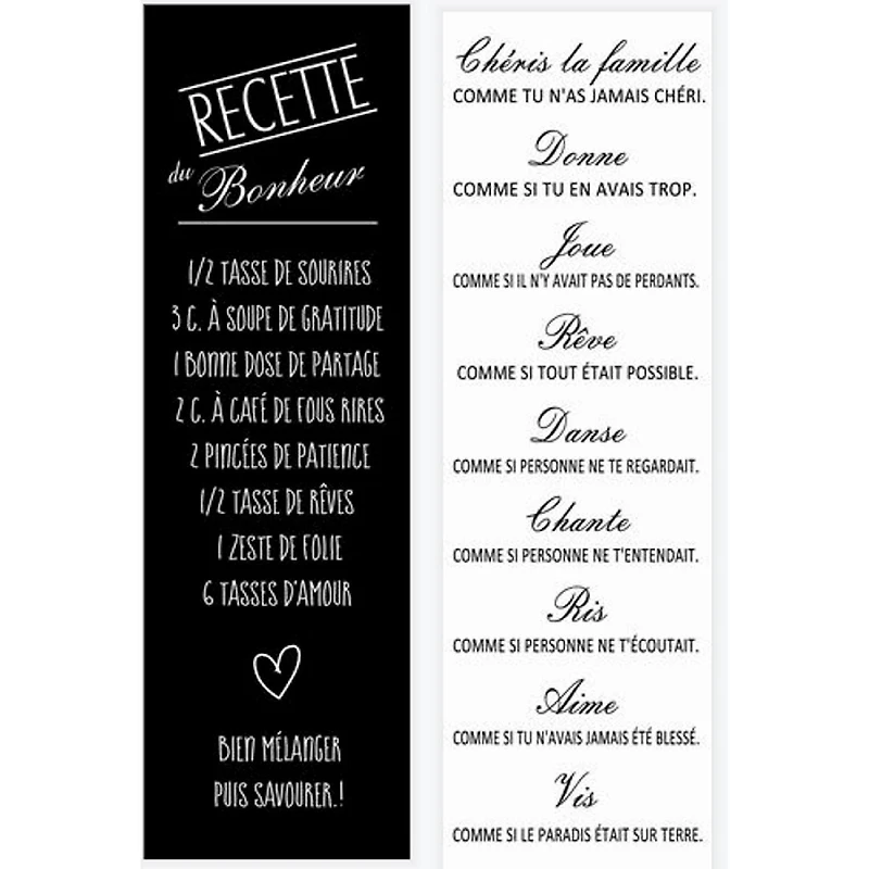 IH Casa Decor Canvas Wall Sign Recette/Famille Asstd - Set of 2
