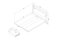 South Shore Holland Full/Queen Headboard with Storage Shelf, in Natural Walnut