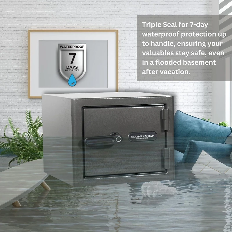 Coffre-fort pour la maison et le bureau de 11,5 po de hauteur de la série Diamond avec serrure biométrique et protection à triple joint [0,75 pi³]