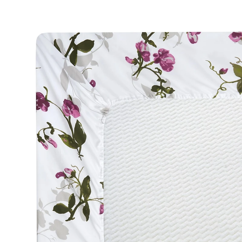 Literie Marina Décoration ultra douce et soyeuse, imprimée, en rayonne de bambou, toutes saisons, 6 pièces, avec taies d'oreiller, motif floral rose pâle