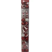 Holiday Time Christmas Ornament Set, Red and White, 70 Count