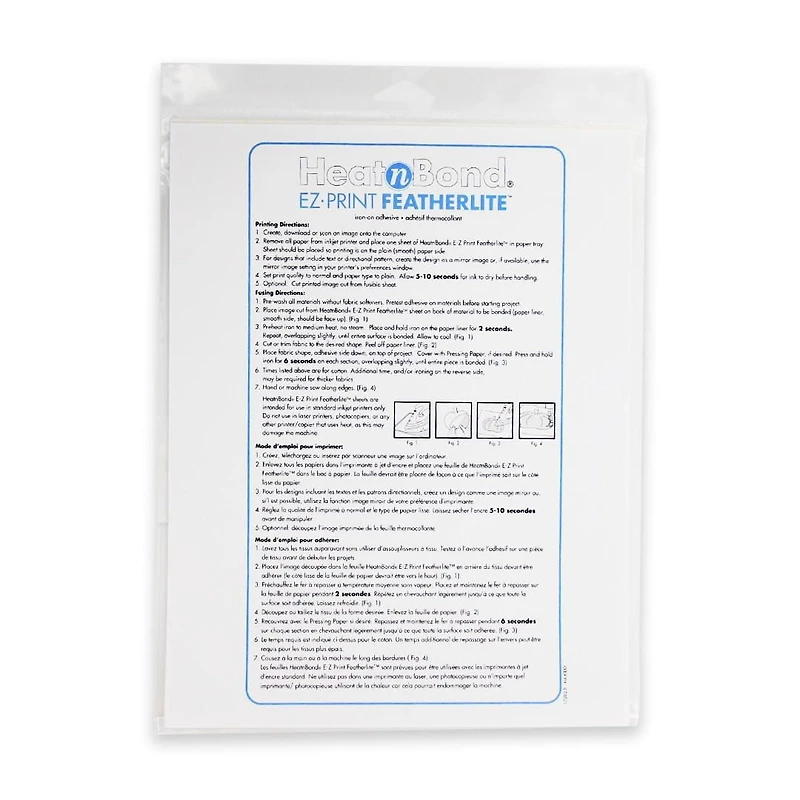 HEATNBOND EZ Print Feather Lite, 10 Pcs, 22 x 28cm (8½" x 11")