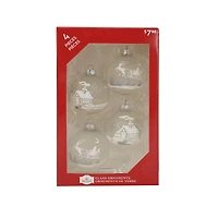Holiday Time Dia 65mm 4Ct Deer&House Glass Ornament