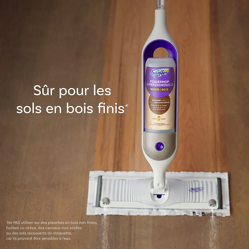 Recharges de coussins nettoyants pour le nettoyage des planchers en bois Swiffer SuperVadrouille 5CT