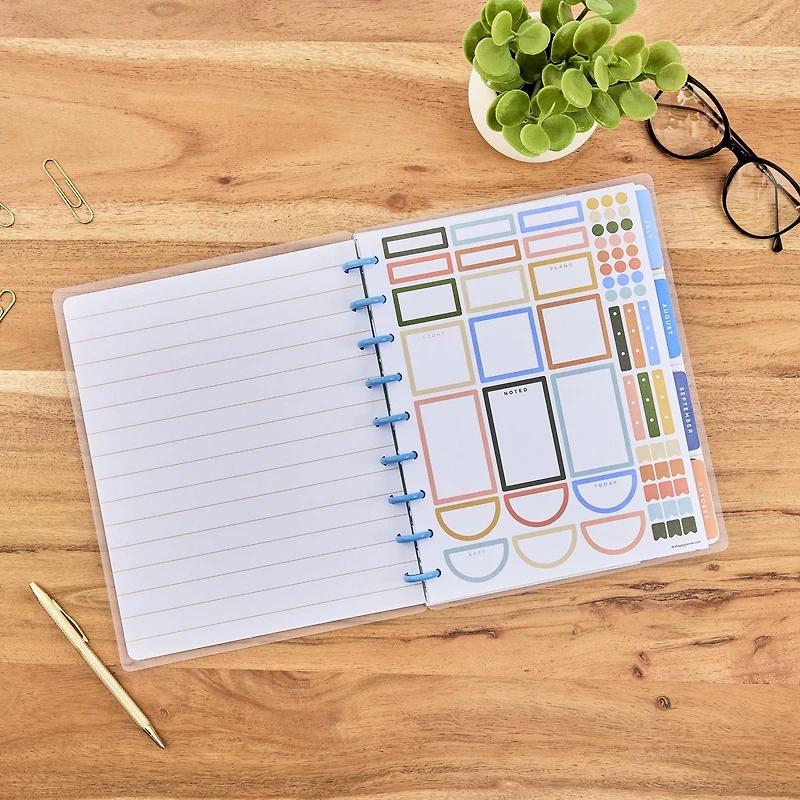 Planificateur Simply by Happy Planner mensuel et hebdomadaire Fleurs de cuisine, format classique de 17 cm x 23 cm, juillet 2024 à juin 2025