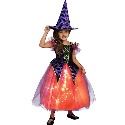 Costume pour enfants s'allume scintillement sorecière