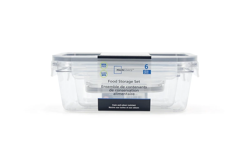 Ensemble de<br>contenants de<br>conservation<br>alimentaire Tritan 6 pièces