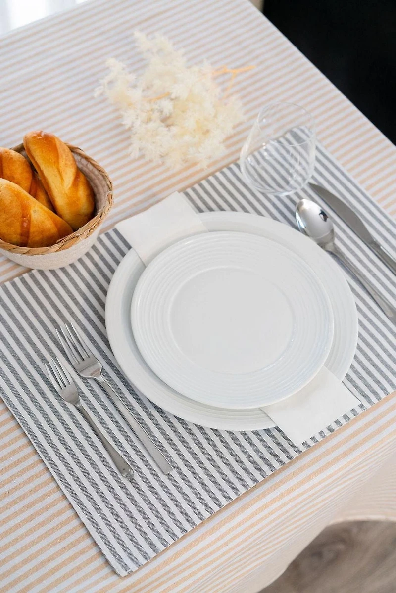 Améliorez votre expérience culinaire avec les sets de table Fabstyles Bistro Stripe - Lot de 4