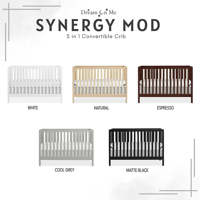 Dream On Me Synergy MOD Crib, Made with Sustainable New Zealand Pinewood