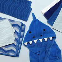 Mainstays Kids 2pk Hand Towel, Light Blue Waves, 15x26", 100% Cotton