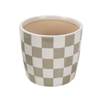 Mainstays 6 inch Grey Check Planter, MS 6 in. Grey Check Planter