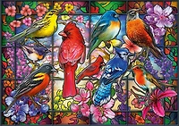 Casse-tête 500 Piece - Amazing Nature - Stained Glass Songbirds - Jigsaw de Buffalo Games
