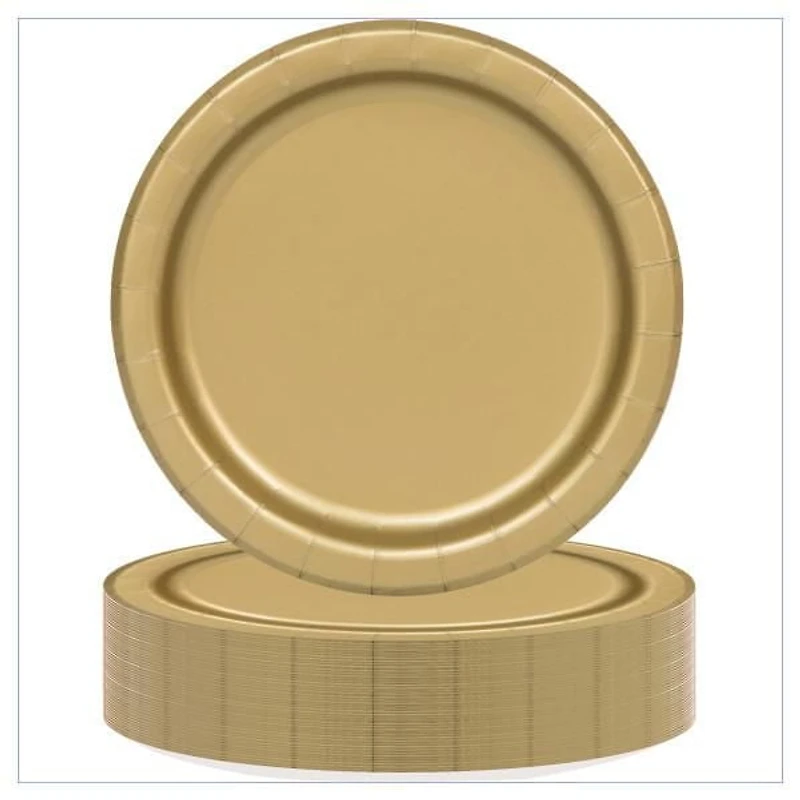 Gold Round 9" Dinner Plates, 55ct, Diameter 21.9cm