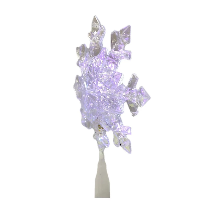 Holiday Time LED Battery-Operated Cool White LED Christmas Tree Topper, Iridescent Snowflake, 12.25", 12.25in Tree Topper