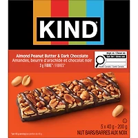 KIND Amandes, Beurre d'Arachide et Chocolat Noir, 40g, 5 Barres