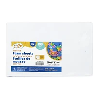 TINY HANDS Feuilles de mousse, couleurs assorties, 20 mcx, 14 cm x 21,5 cm, 3 ans et plus, enfants, artisanat Foam Sheet 20pcs